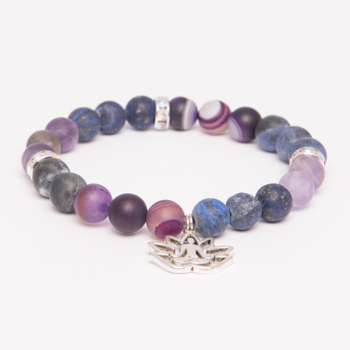 Third Eye Chakra Gemstone BRACELET + AFFIRMATIONS - Insight/Intuition/Divination