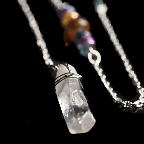 CLEAR QUARTZ Crystal Point DOWSING PENDULUM