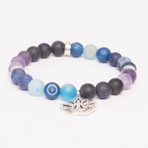 Throat Chakra Gemstone BRACELET + AFFIRMATIONS - Communication/Truth/Self