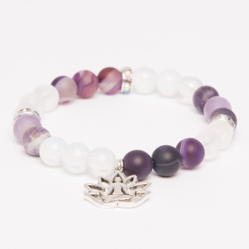 Crown Chakra Gemstone BRACELET + AFFIRMATIONS - Spirituality/Cosmic Energy