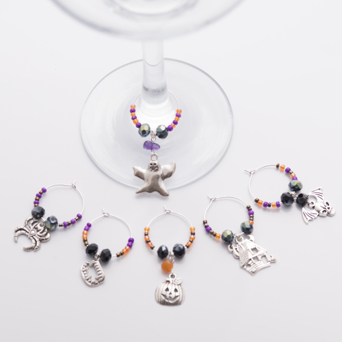 THINGS THAT GO BUMP Wine GLASS CHARMS Set of 6 