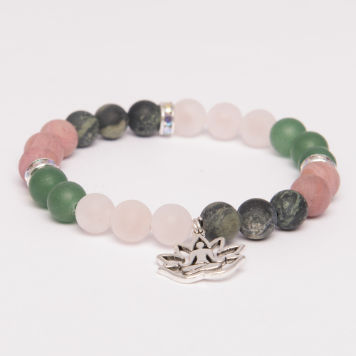 Heart Chakra Gemstone BRACELET + AFFIRMATIONS - Love/Relationships/Feelings