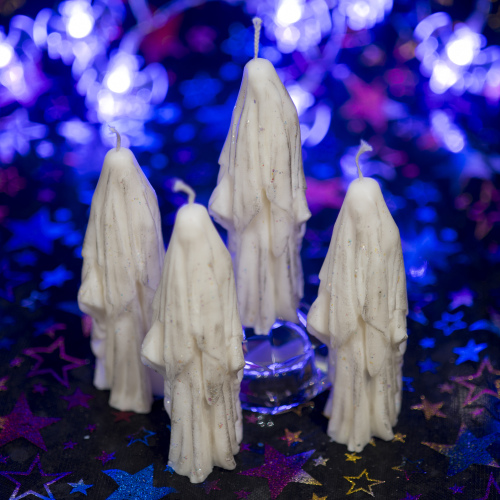 Spirit Figure GHOST CANDLE -  WITH Hidden Gemstone Core